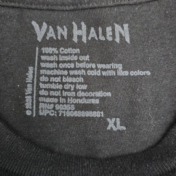 Van Halen New Men's #84 Racing Short Sleeve Black Graphic T-Shirt - Picture 3 of 6